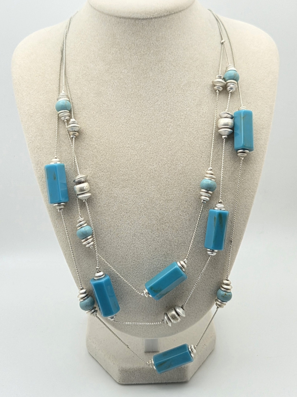 Kenneth Cole NY Faux Turquoise Multi-Strand Statement Necklace